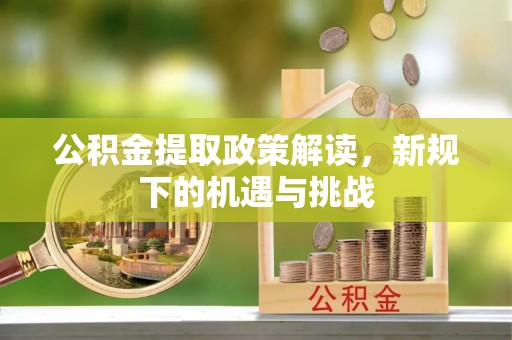 嘉荫公积金提取政策解读，新规下的机遇与挑战