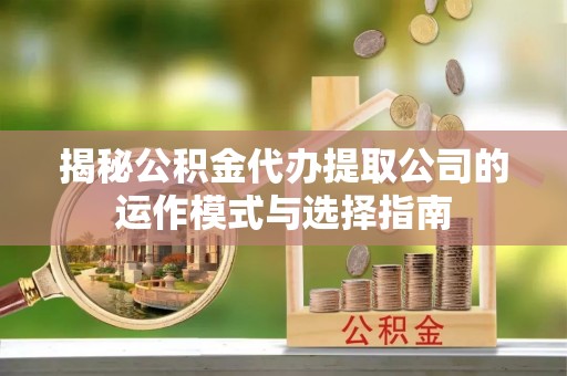 嘉荫揭秘公积金代办提取公司的运作模式与选择指南