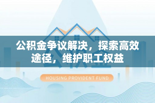 嘉荫公积金争议解决，探索高效途径，维护职工权益